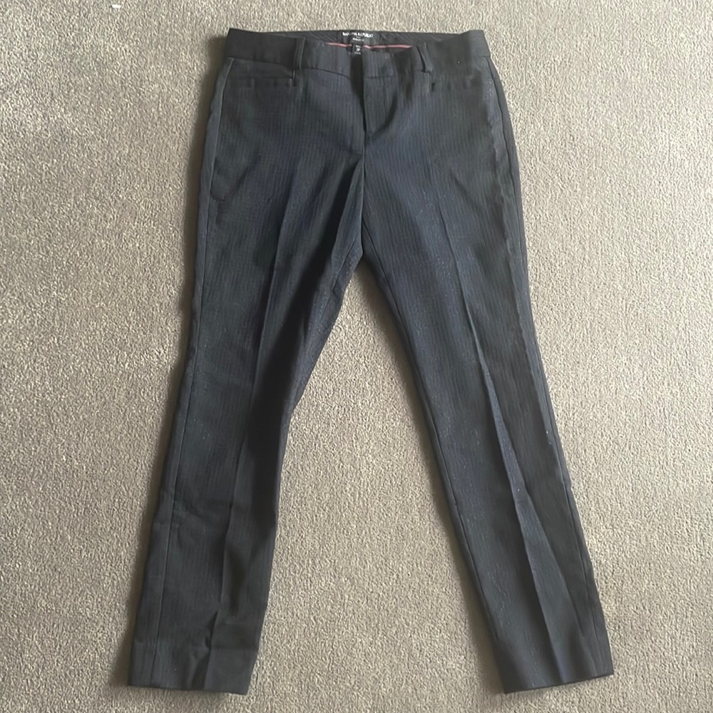 Banana republic Jackson 2P black pants with shiny plaid detailing. Barely worn!